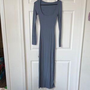 Maxi Blue Long Sleeve Dress